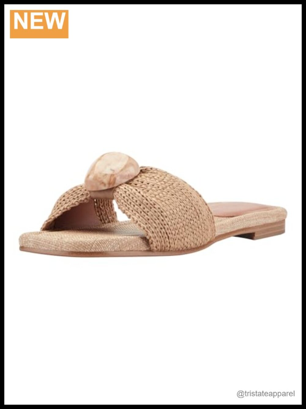 Slip On Square Toe Woven Detail Flat Sandals Casual